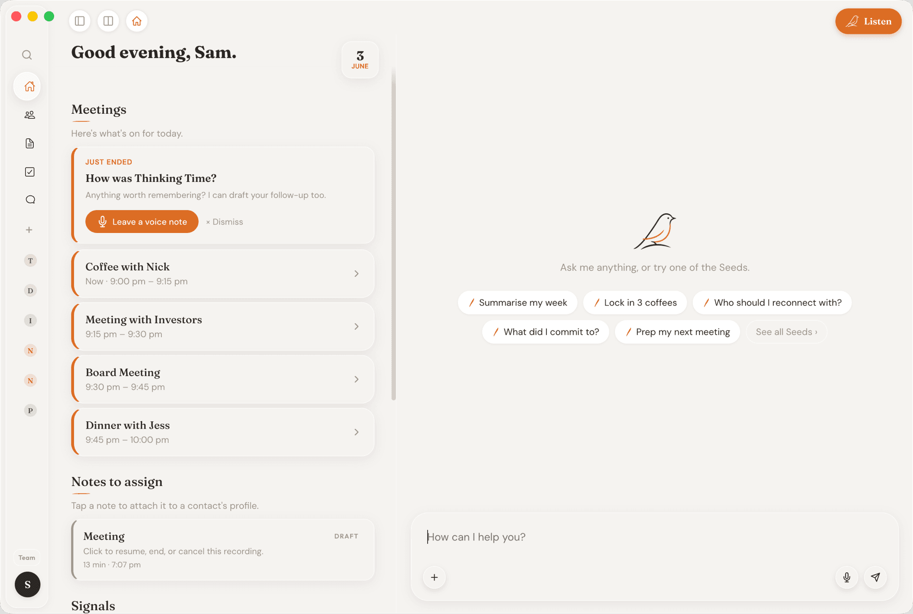 Finche for Mac — home view